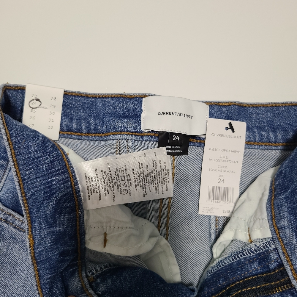 Current/Elliott high rise scooped Jarvis flare jeans vintage style size 24 - Picture 6 of 11